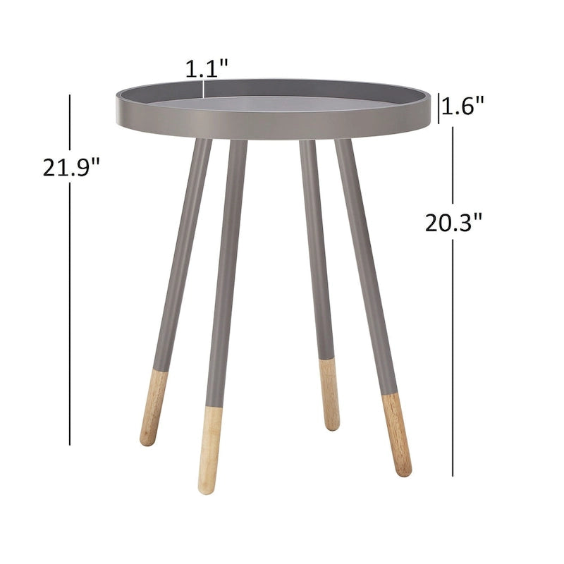 Table d'appoint ronde Marcella avec plateau amovible à rebords, de iNSPIRE Q Modern