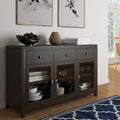 WYNDENHALL Essex Buffet en bois massif contemporain de 54 pouces de large, en acajou - 54 pouces de large