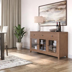 WYNDENHALL Essex Buffet en bois massif contemporain de 54 pouces de large, en acajou - 54 pouces de large