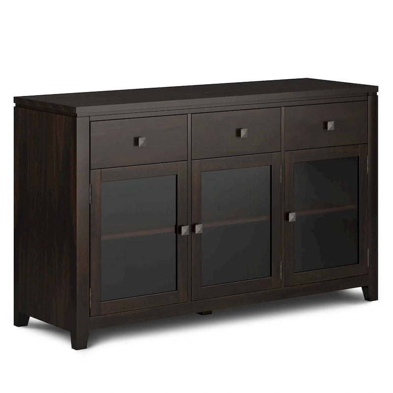 WYNDENHALL Essex Buffet en bois massif contemporain de 54 pouces de large, en acajou - 54 pouces de large