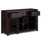 WYNDENHALL Essex Buffet en bois massif contemporain de 54 pouces de large, en acajou - 54 pouces de large