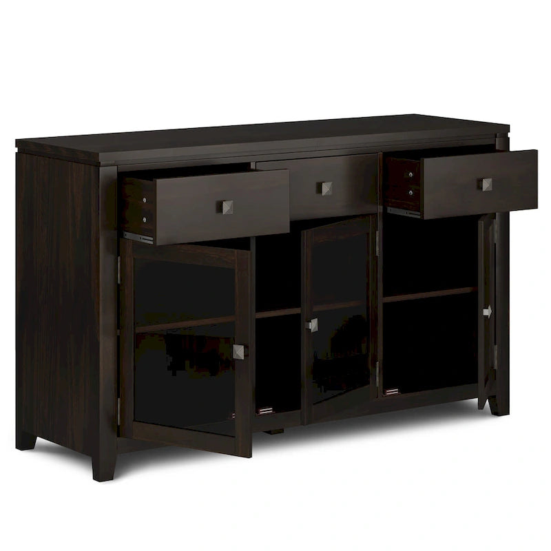 WYNDENHALL Essex Buffet en bois massif contemporain de 54 pouces de large, en acajou - 54 pouces de large