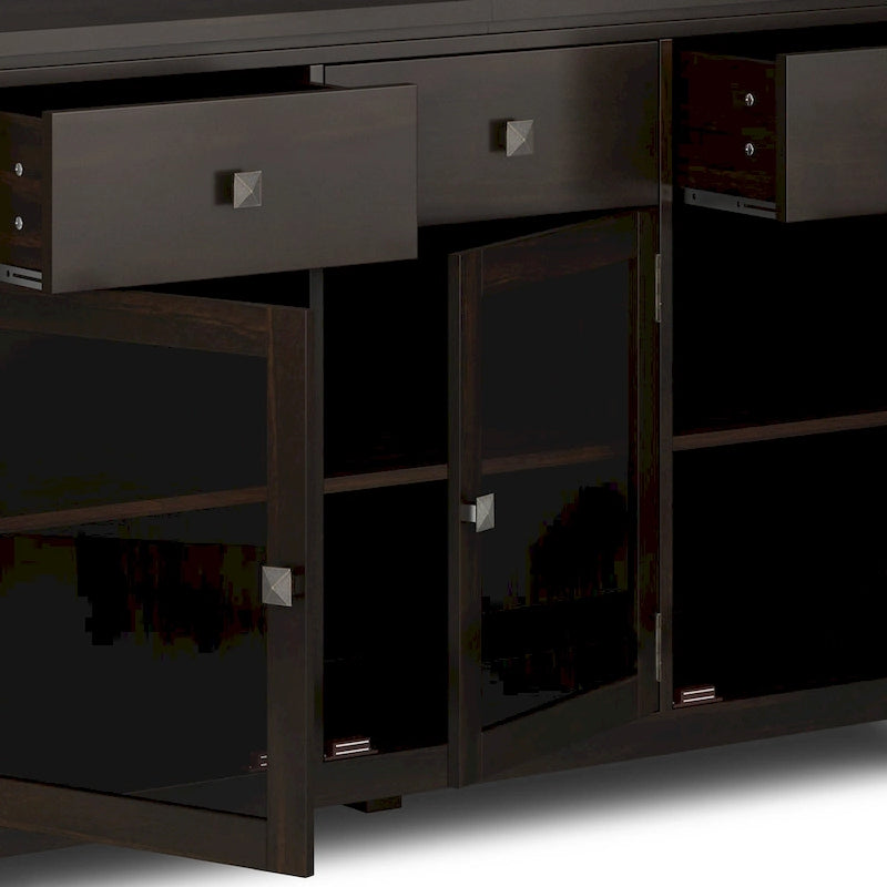 WYNDENHALL Essex Buffet en bois massif contemporain de 54 pouces de large, en acajou - 54 pouces de large