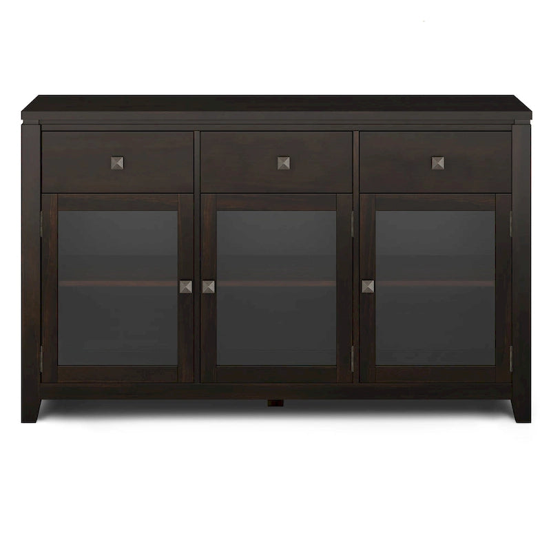 WYNDENHALL Essex Buffet en bois massif contemporain de 54 pouces de large, en acajou - 54 pouces de large
