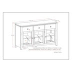 WYNDENHALL Essex Buffet en bois massif contemporain de 54 pouces de large, en acajou - 54 pouces de large
