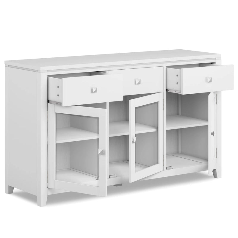WYNDENHALL Essex Buffet en bois massif contemporain de 54 pouces de large, en acajou - 54 pouces de large