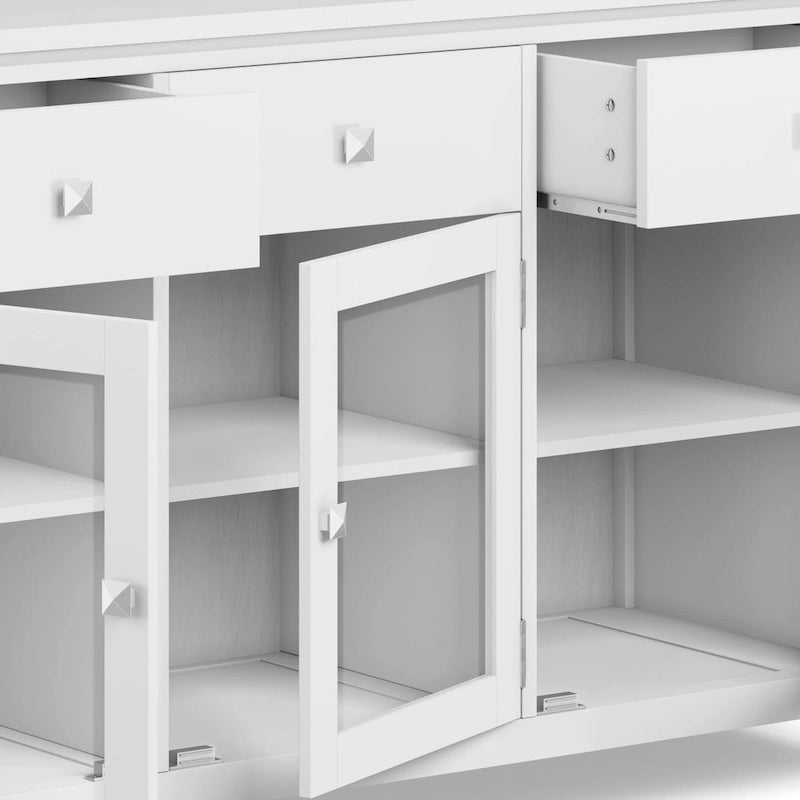 WYNDENHALL Essex Buffet en bois massif contemporain de 54 pouces de large, en acajou - 54 pouces de large