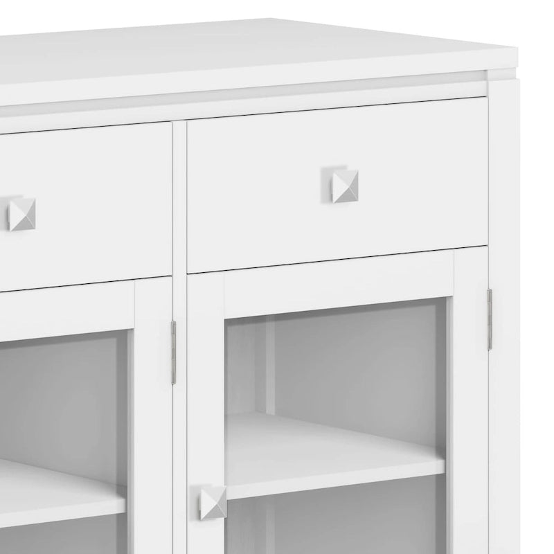 WYNDENHALL Essex Buffet en bois massif contemporain de 54 pouces de large, en acajou - 54 pouces de large