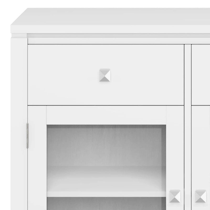 WYNDENHALL Essex Buffet en bois massif contemporain de 54 pouces de large, en acajou - 54 pouces de large