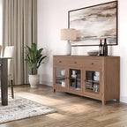WYNDENHALL Essex Buffet en bois massif contemporain de 54 pouces de large, en acajou - 54 pouces de large