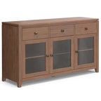 WYNDENHALL Essex Buffet en bois massif contemporain de 54 pouces de large, en acajou - 54 pouces de large