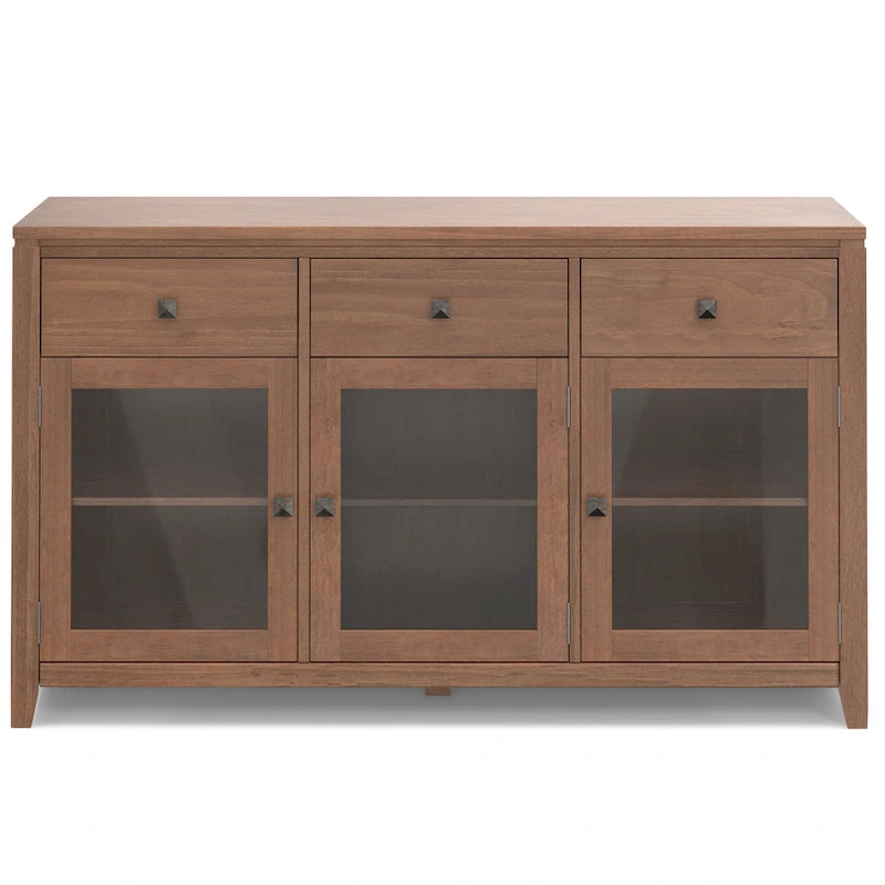 WYNDENHALL Essex Buffet en bois massif contemporain de 54 pouces de large, en acajou - 54 pouces de large