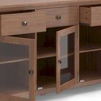 WYNDENHALL Essex Buffet en bois massif contemporain de 54 pouces de large, en acajou - 54 pouces de large