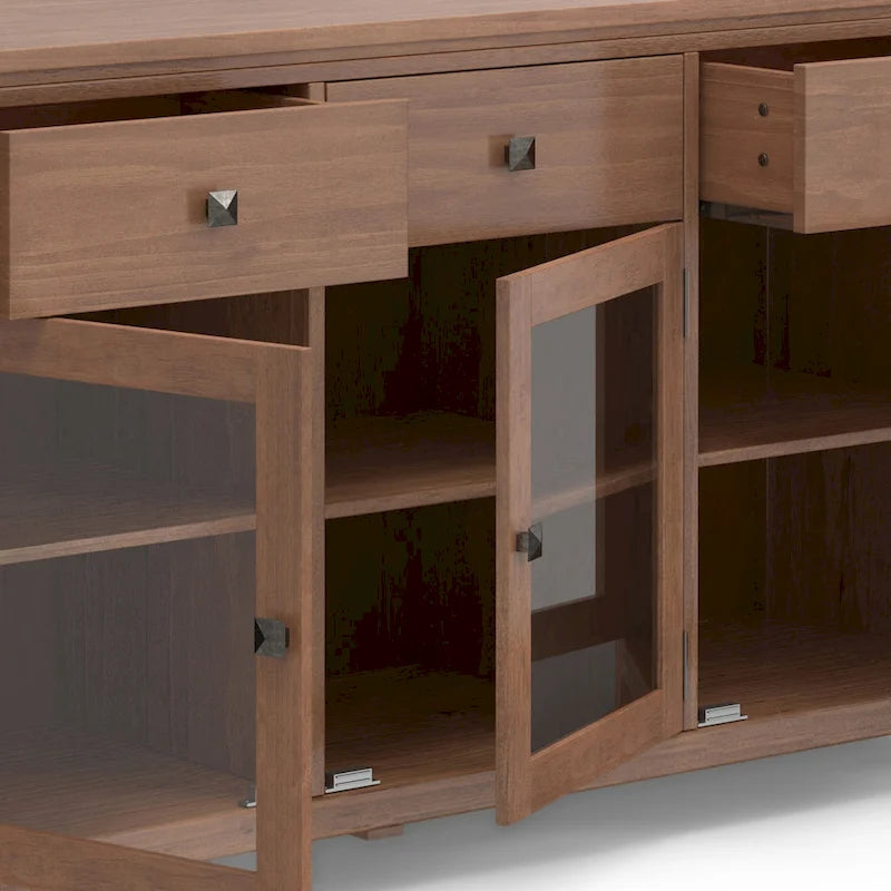 WYNDENHALL Essex Buffet en bois massif contemporain de 54 pouces de large, en acajou - 54 pouces de large