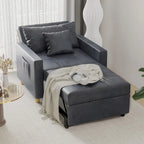 AECOJOY Lit Chaise Longue Ajustable 3-en-1 Canapé Futon Convertible