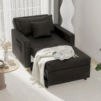 AECOJOY Lit Chaise Longue Ajustable 3-en-1 Canapé Futon Convertible