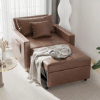 AECOJOY Lit Chaise Longue Ajustable 3-en-1 Canapé Futon Convertible