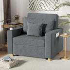 AECOJOY Lit Chaise Longue Ajustable 3-en-1 Canapé Futon Convertible
