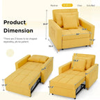 AECOJOY Lit Chaise Longue Ajustable 3-en-1 Canapé Futon Convertible