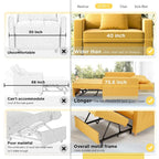 AECOJOY Lit Chaise Longue Ajustable 3-en-1 Canapé Futon Convertible