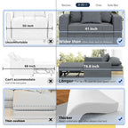 AECOJOY Lit Chaise Longue Ajustable 3-en-1 Canapé Futon Convertible
