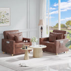 AECOJOY Lit Chaise Longue Ajustable 3-en-1 Canapé Futon Convertible