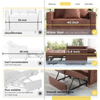 AECOJOY Lit Chaise Longue Ajustable 3-en-1 Canapé Futon Convertible