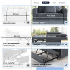 AECOJOY Lit Chaise Longue Ajustable 3-en-1 Canapé Futon Convertible