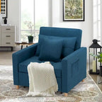 AECOJOY Lit Chaise Longue Ajustable 3-en-1 Canapé Futon Convertible