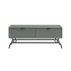 Table basse Denhour DH BASIC Modern 2 tiroirs de 42 pouces avec pieds en métal