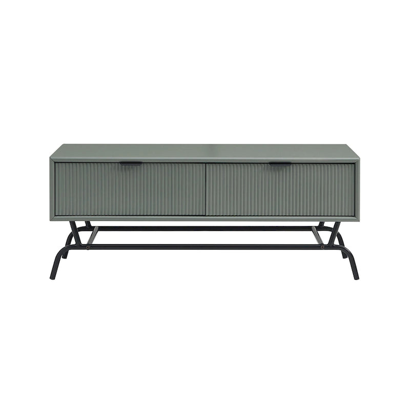 Table basse Denhour DH BASIC Modern 2 tiroirs de 42 pouces avec pieds en métal