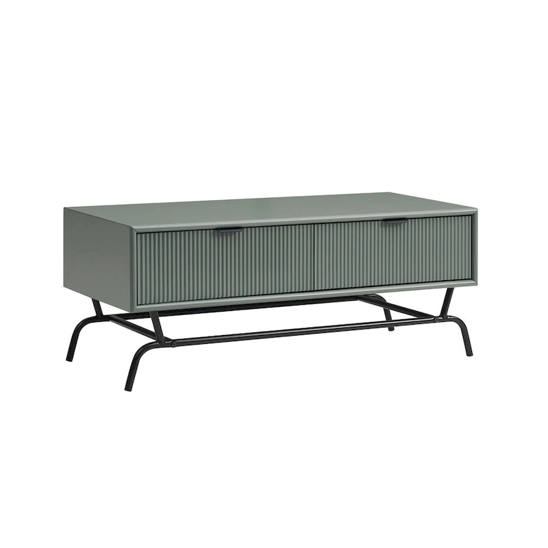 Table basse Denhour DH BASIC Modern 2 tiroirs de 42 pouces avec pieds en métal