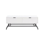 Table basse Denhour DH BASIC Modern 2 tiroirs de 42 pouces avec pieds en métal