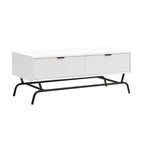 Table basse Denhour DH BASIC Modern 2 tiroirs de 42 pouces avec pieds en métal