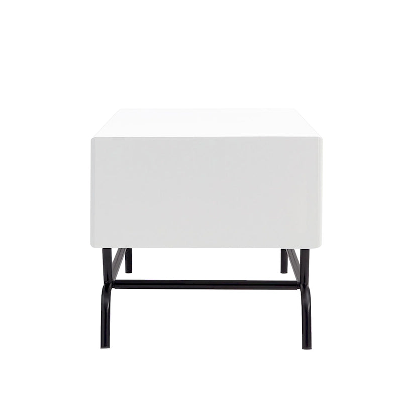 Table basse Denhour DH BASIC Modern 2 tiroirs de 42 pouces avec pieds en métal