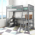 Lit mezzanine haut pour enfants Max and Lily, taille double, avec bureau et étagères intégrés