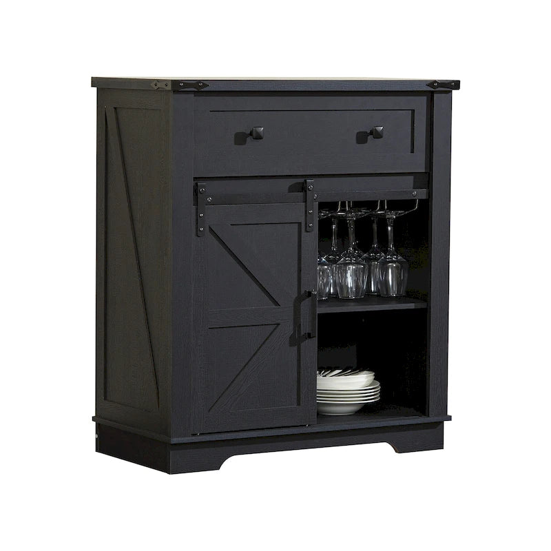 Meuble de bar à café rustique, buffet et crédence de cuisine pour salle à manger, salon, entrée