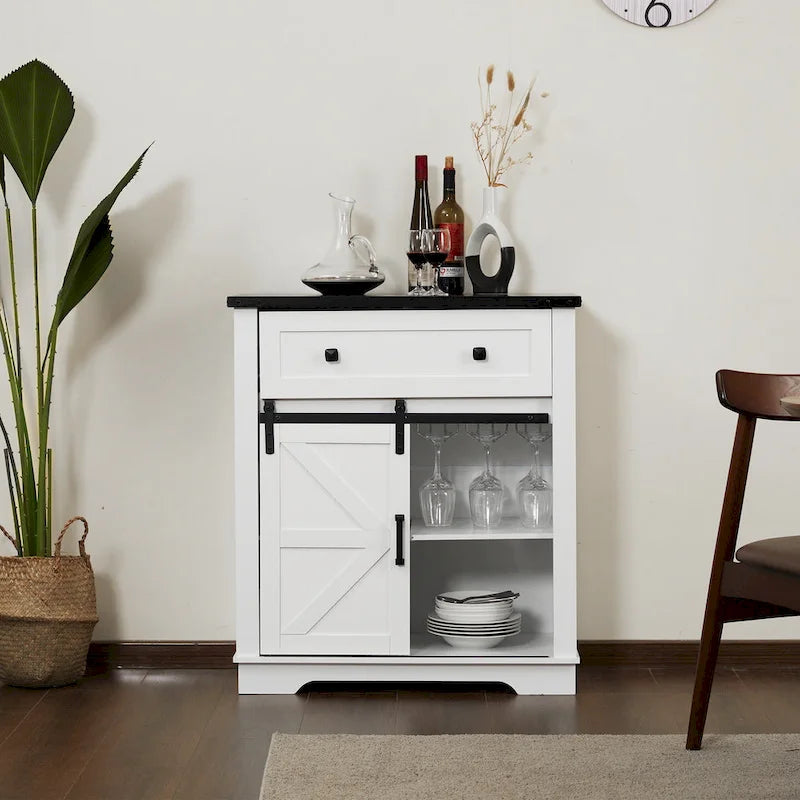 Meuble de bar à café rustique, buffet et crédence de cuisine pour salle à manger, salon, entrée