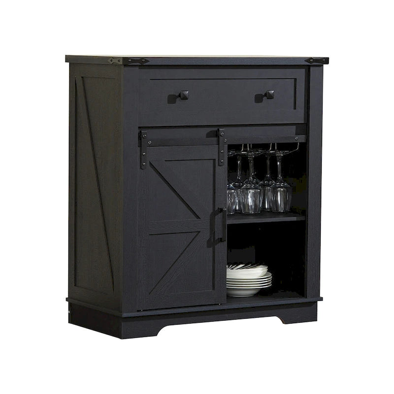 Meuble de bar à café rustique, buffet et crédence de cuisine pour salle à manger, salon, entrée