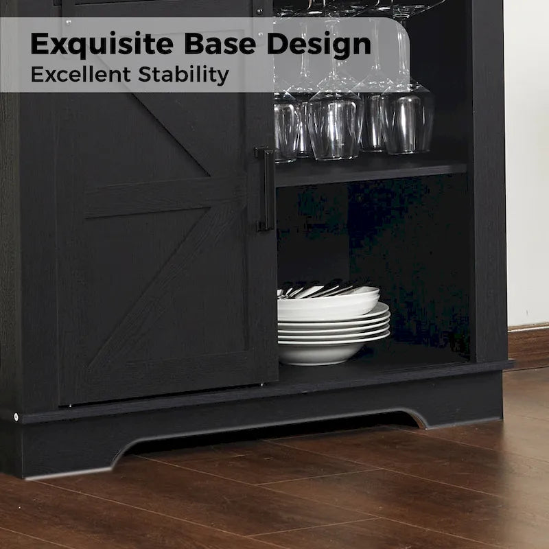Meuble de bar à café rustique, buffet et crédence de cuisine pour salle à manger, salon, entrée