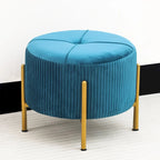 Repose-pieds rond Adeco, pouf de 16,5 po avec pieds en métal