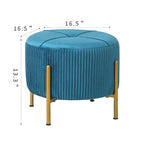 Repose-pieds rond Adeco, pouf de 16,5 po avec pieds en métal