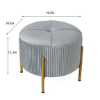 Repose-pieds rond Adeco, pouf de 16,5 po avec pieds en métal