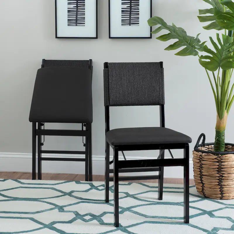 Chaise de salle à manger pliante Imperial Wood Rope (lot de 2)