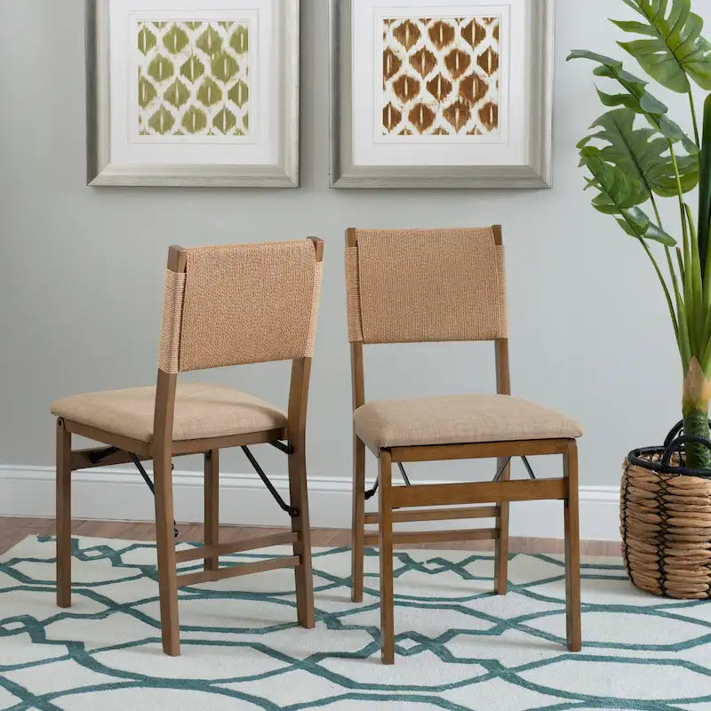Chaise de salle à manger pliante Imperial Wood Rope (lot de 2)