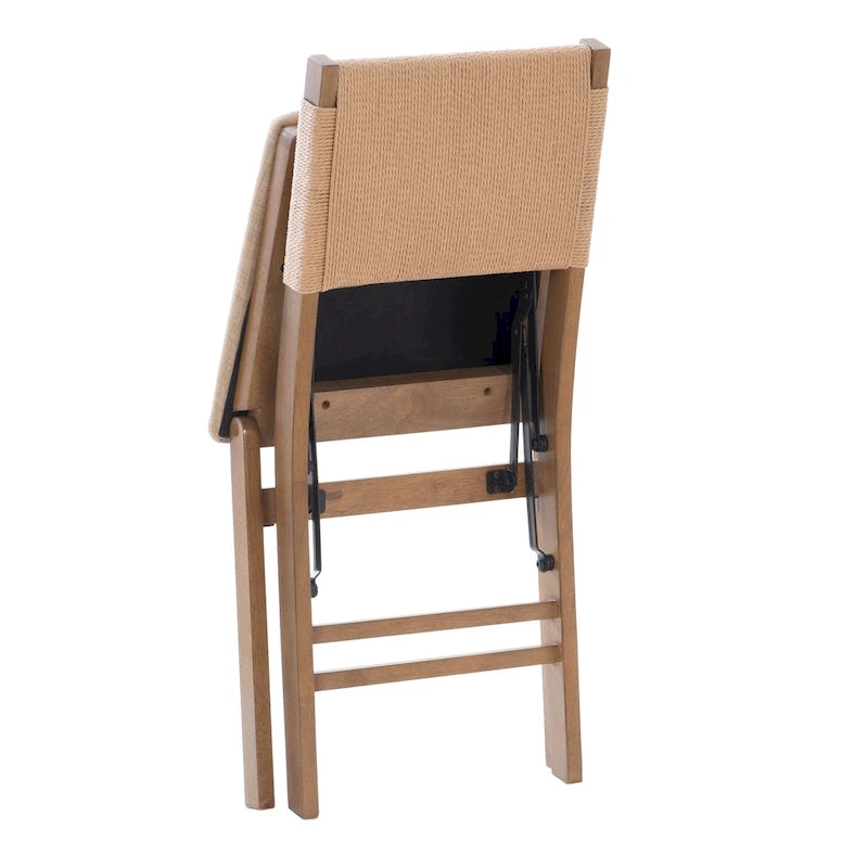 Chaise de salle à manger pliante Imperial Wood Rope (lot de 2)