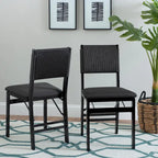 Chaise de salle à manger pliante Imperial Wood Rope (lot de 2)