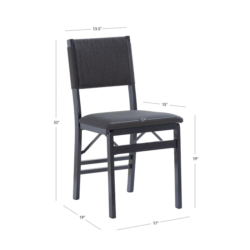 Chaise de salle à manger pliante Imperial Wood Rope (lot de 2)