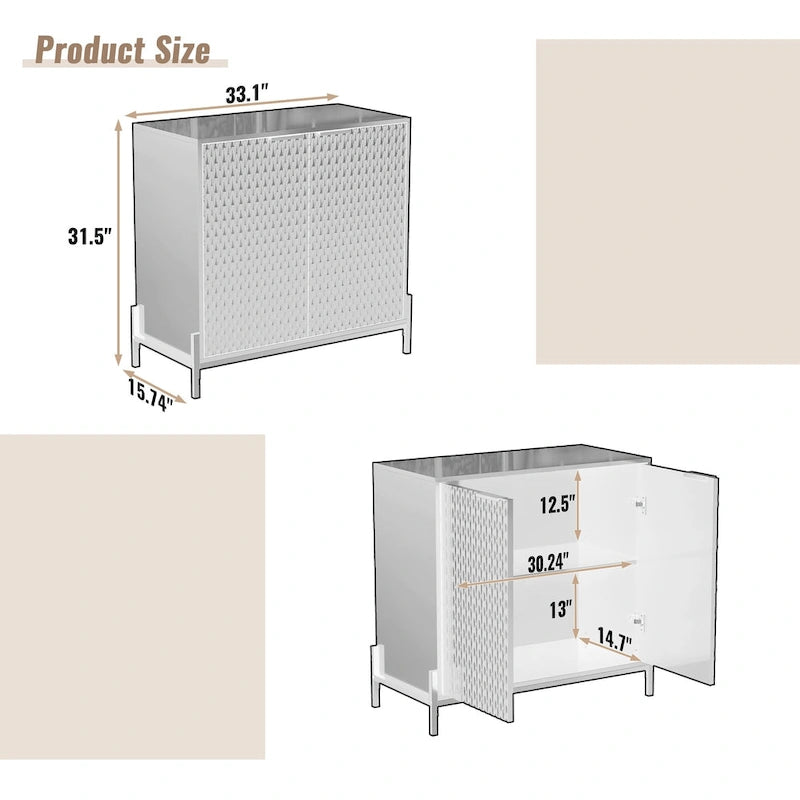 Clihome Buffet de rangement d'appoint moderne et brillant