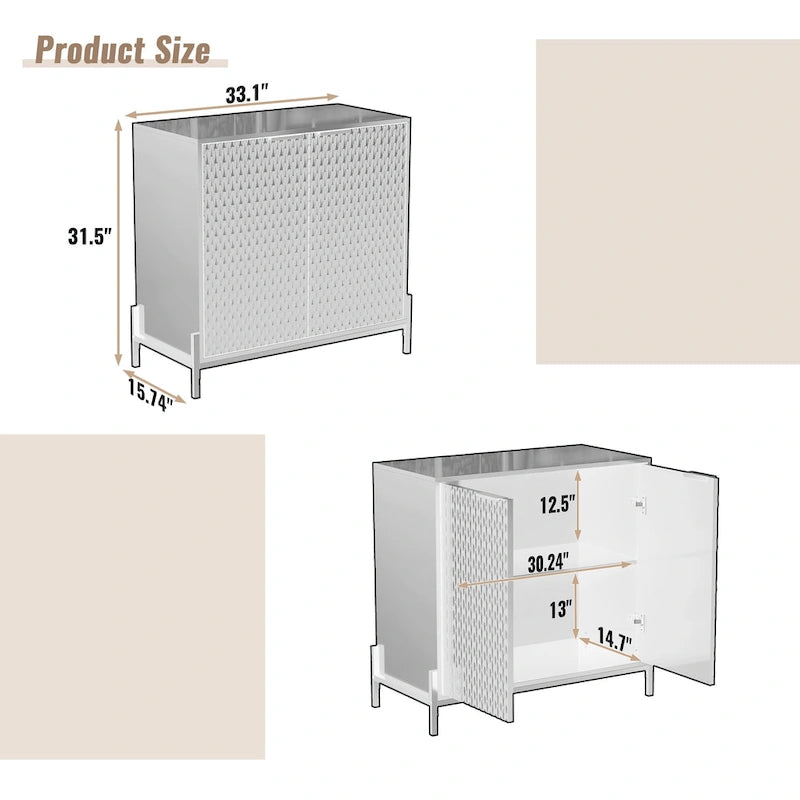 Clihome Buffet de rangement d'appoint moderne et brillant
